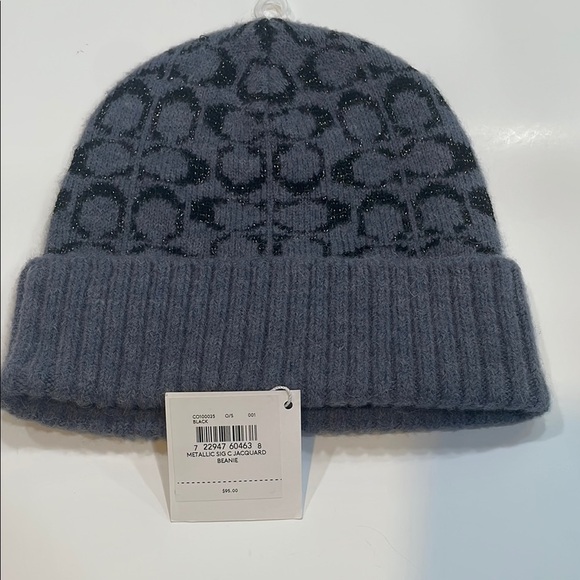 Coach Gray and Black Patterned Beanie - Picture 1 of 4